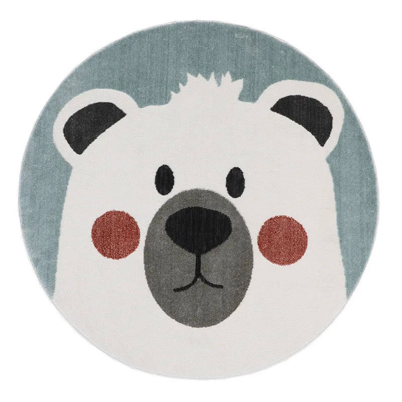 Cartoon Kids Carpet Round Cute Lion Rugs for Bedrooms INS Animal Game Floor Mat Aisle Home Decoration Kawaii Room Decor 3