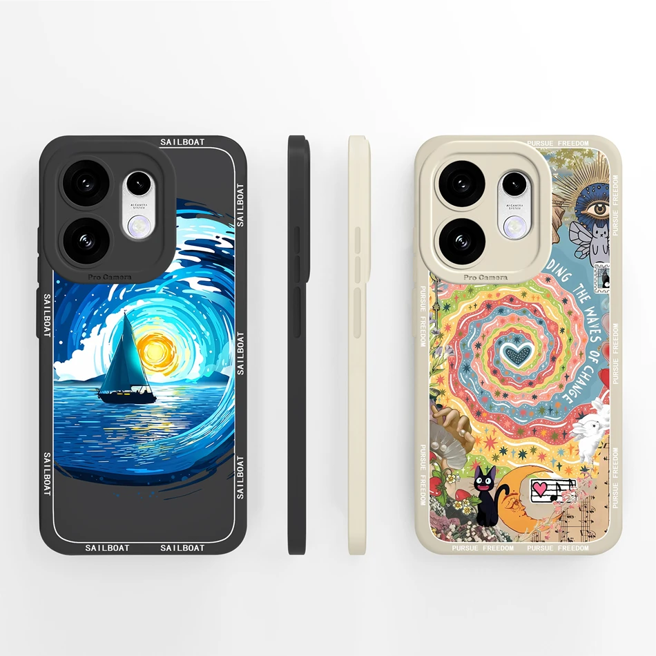 Elegant Chinese Ink Floral Soft Silicone Phone Case - Full Coverage Bumper Protection