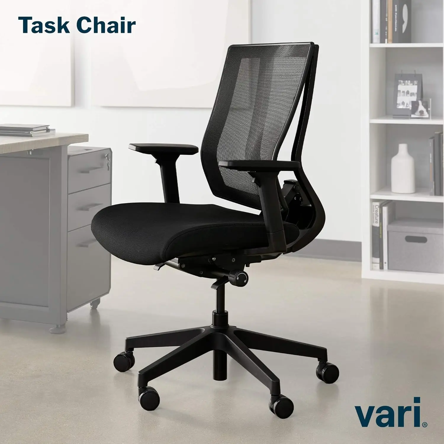 Comfortable Ergonomic Office Chair with Mesh, Armrests and Rolling Casters - Easy Assembly, 300lb Capacity - Lumbar