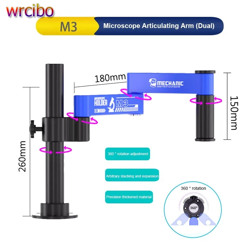 MECHANIC M3 현미경 스윙 암 360 °   움직일 수 있는 보편적인 금속..