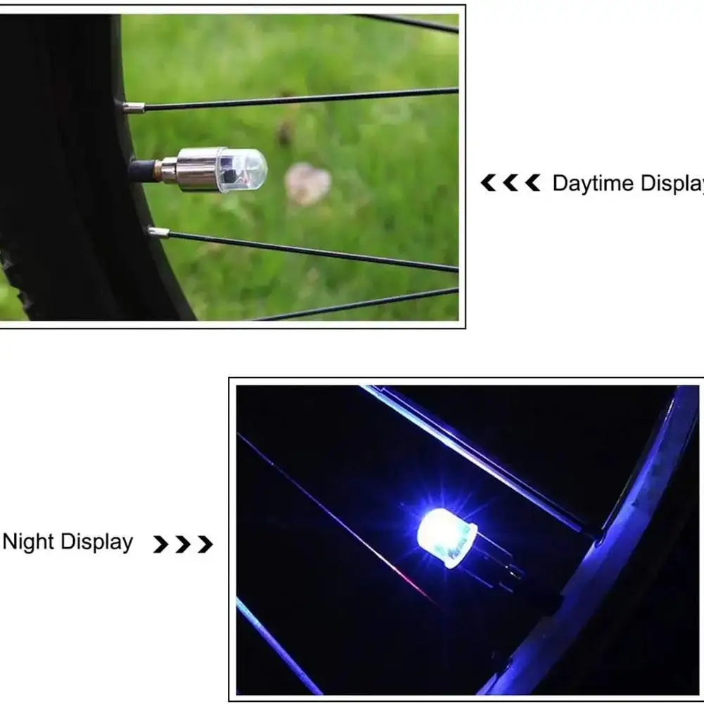 2PCS Colorful LED Wheel Light Valve Caps