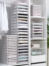  Foldable Clothes Organizer 2022 Wardrobe Storage Drawer Closet Layered Box Separator Partitions Rack Kitchen Bathroom Shelf 