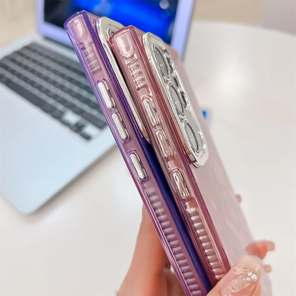 Laser Glitter Water Ripple Colour Aurora Phone Case for Samsung S24 Plus FE S23 Ultra A55 A54 A35 A25 A15 Lens Protective Cover_voghion.com