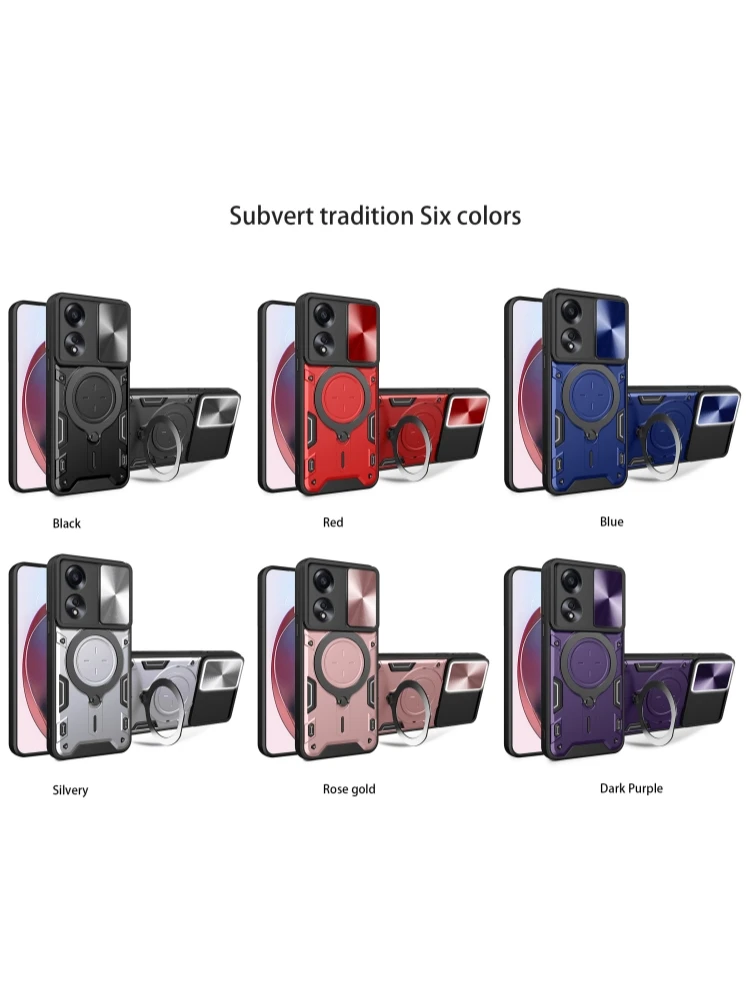 Premium Phone Case with Metal Swivel Stand and Slide Camera Protector
