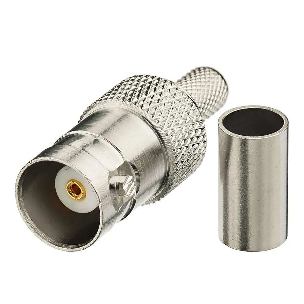 Superbat BNC Crimp Female RF Coaxial Connector for Cable RG58,RG142,LMR195 for Wireless - Durable Electronics Accessory