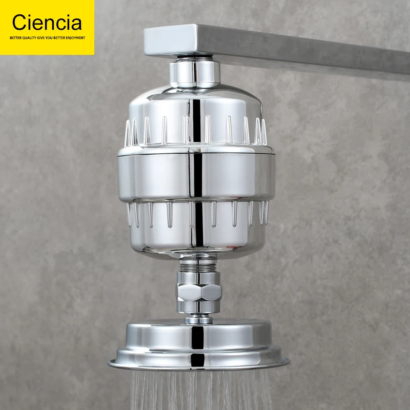 Ciencia 10-Stage Shower Head Filter High Output Chrome ORB Shower Filter Bathtub Faucet Water Water Cartridges