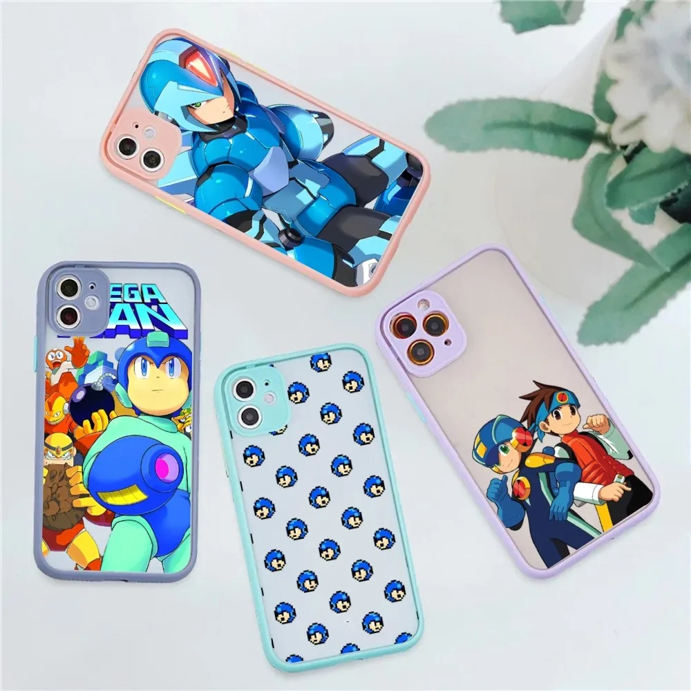 Gioco Rockman Megaman Custodia Per Telefono Per Iphone 14 11 12 13 Mini Pro Max 8 7 Plus X Xr Xs Max Cover Opaca Traslucida
