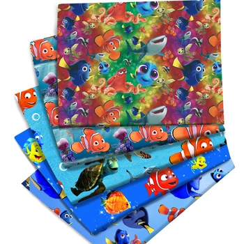 Disney Fish Cotton Fabric Printed Cloth 1