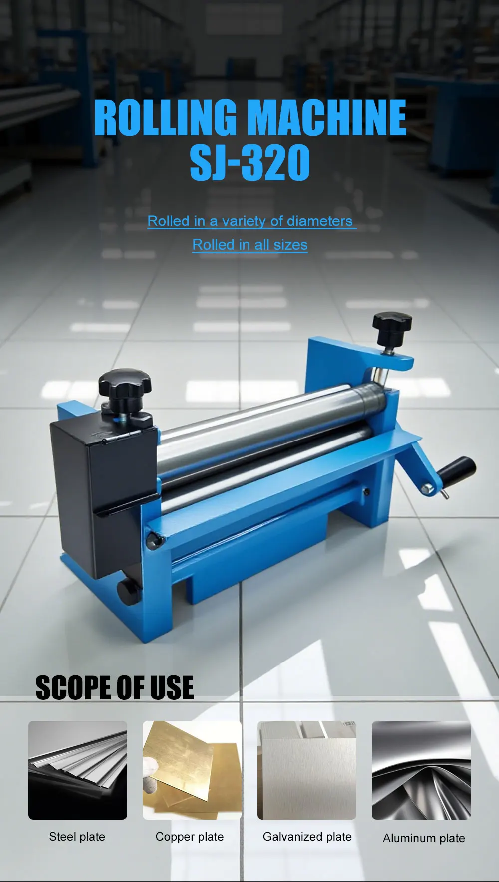 Hand-Cranked Folding Machine Manual Bending Machine Metal Coiling Machine Small