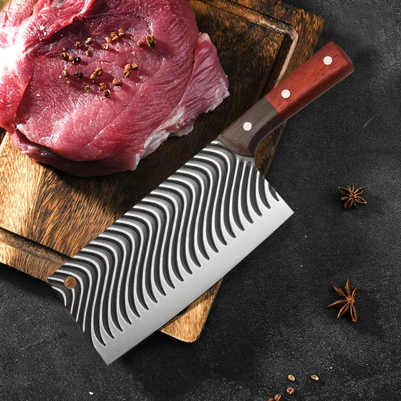 Kitchen Knife Forged Stainless Steel Slicing Knife Meat Cleaver Bone Butcher Chef Sharp Cutting Fish BBQ Tool