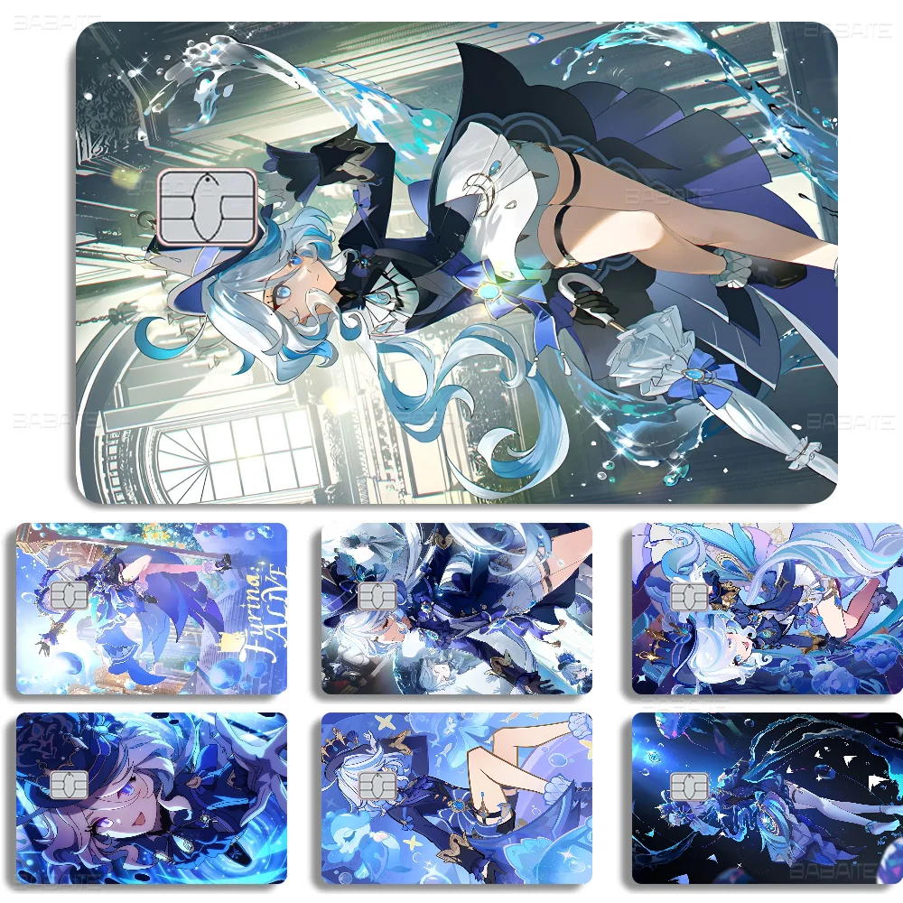 Game F-Furina G-Genshin I-Impact Game Anime Sticker Film Skin Cover Case For Small Large No Chip Debit Credit Card Front Side