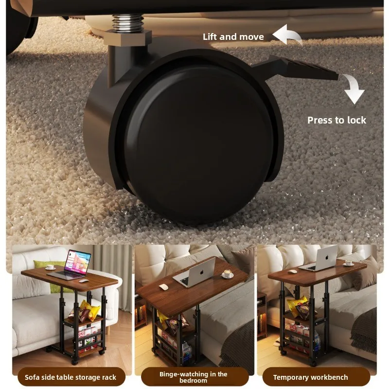Tavolino da Letto, Supporto per Laptop, Comodino, Accessorio per Lettura e Ufficio, Tavolo da Scrittura, Scrivania per Computer - immagine 2