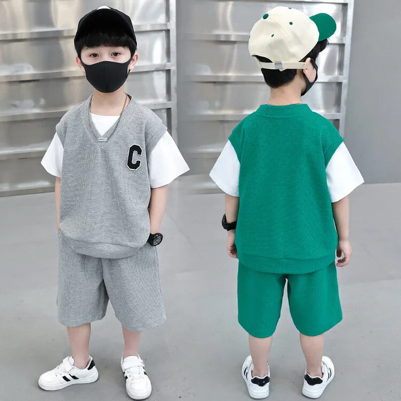 

Summer Boys Suits Baby Boy Clothes Sets Children's Clothing Sets For Children T Shirts + Shorts 2Piece Set Kids Tracksuits 2-10Y