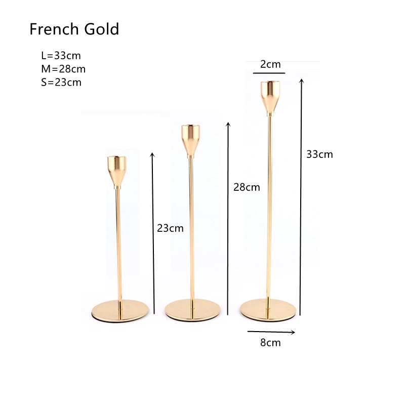 Candle Holders European Style Metal Candle Holders Simple Golden Wedding Decoration Bar Party Living Room Decor Home Decor Candlestick