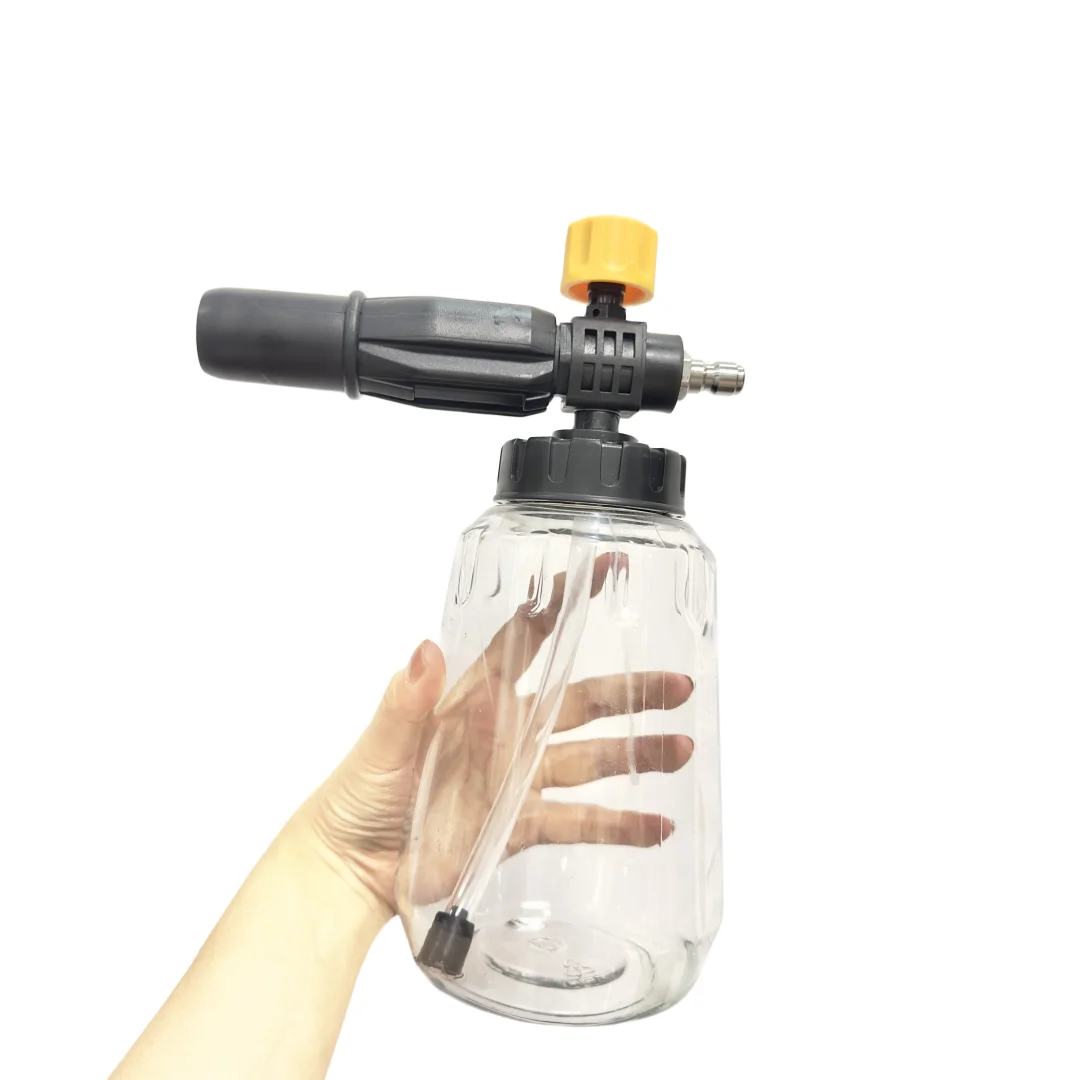 Foam Cannon 1 PC Black and Yellow Thick handle Foam Cannon 1000 ML Transparent Bottle Snow Foam Lance Washer kit Pressure Car Washer Access