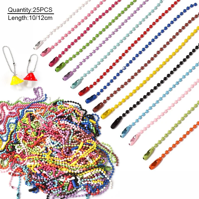 Iron Pendant Chain with Spray Painted Finish - Set of 25 Bead Chain Buckles for DIY Jewelry, Crafting, and Accessories