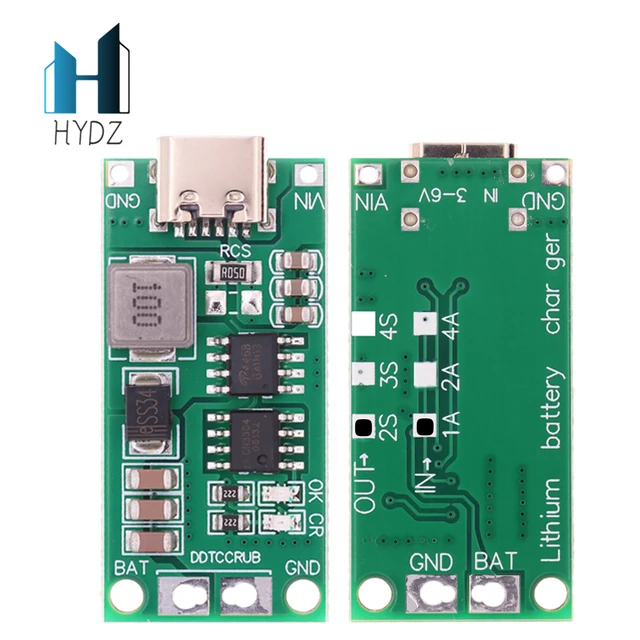 QUARKZMAN 2 Stück Lithium Batterie Boost Lade-Modul 4S 4A Typ-C Step-Up Ladegerät 16,8V