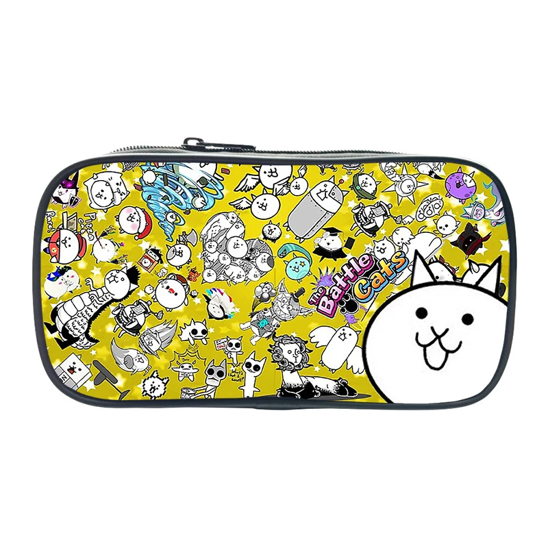 The Battle Cat Game Print Cosmetic Cases Pencil Bag Women Makeup Bags Boys Girls Pencil Box Kids School Supplies Pen Bag Gifts