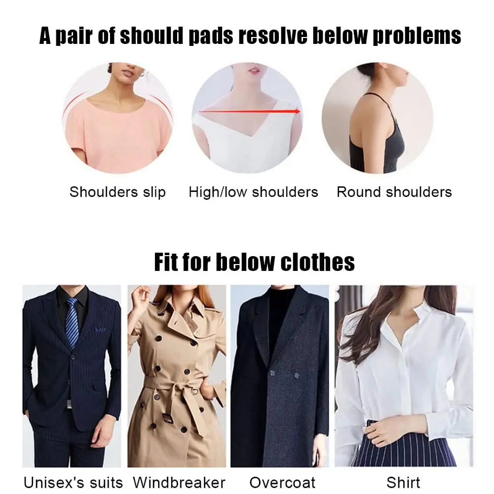 PATIKIL 6 Pairs Shoulder Pads, Costume Shoulder Pads Small Breathable Sponge Pads 1cm Thick Covered Set In For Women Clothing Men Blazer Coat Sewing