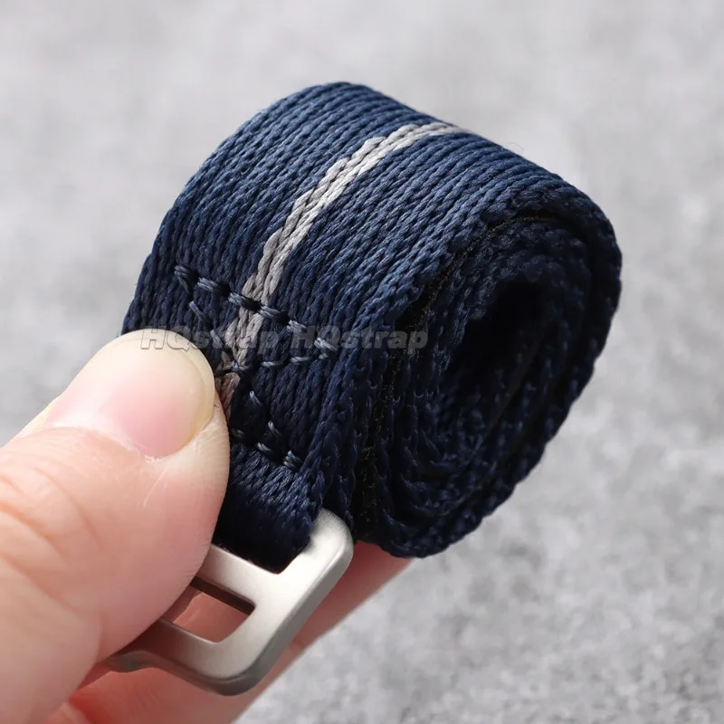 Adjustable Nylon Watch Strap with Hook-Loop Fastener - Durable Fabric Canvas Bracelet