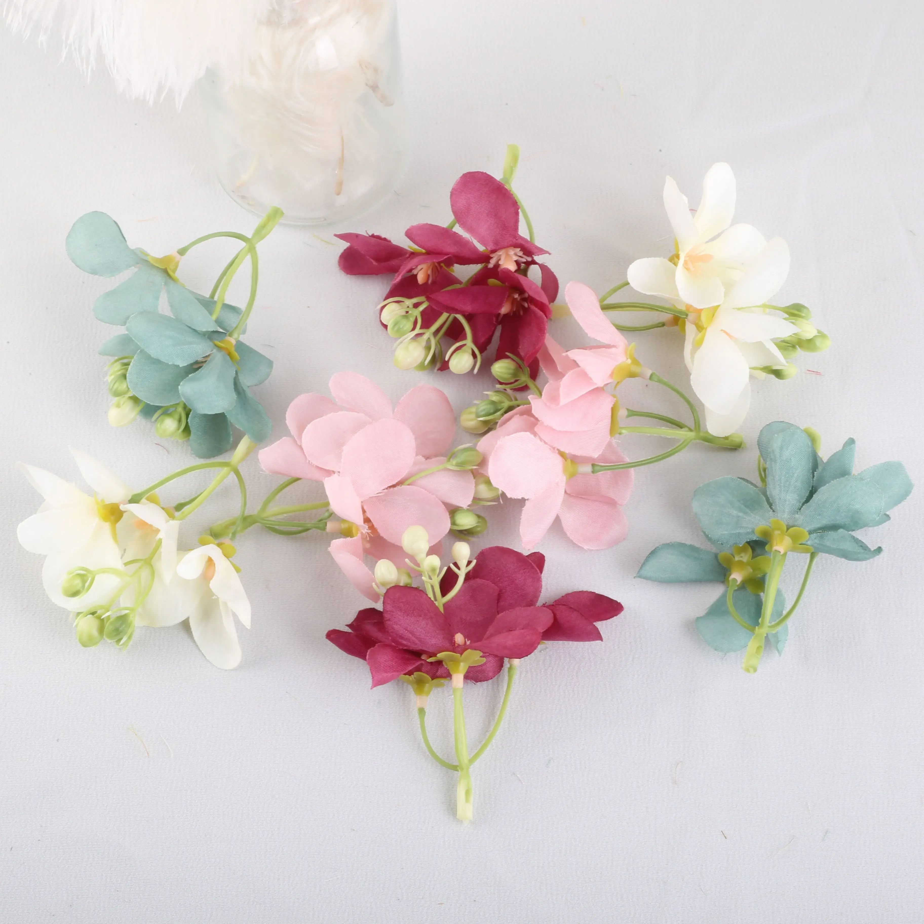 

New Product Creative Artificial Flower Heads For Wedding Home Decoration DIY Accessories For Wreath Beautiful Simulation Flowers