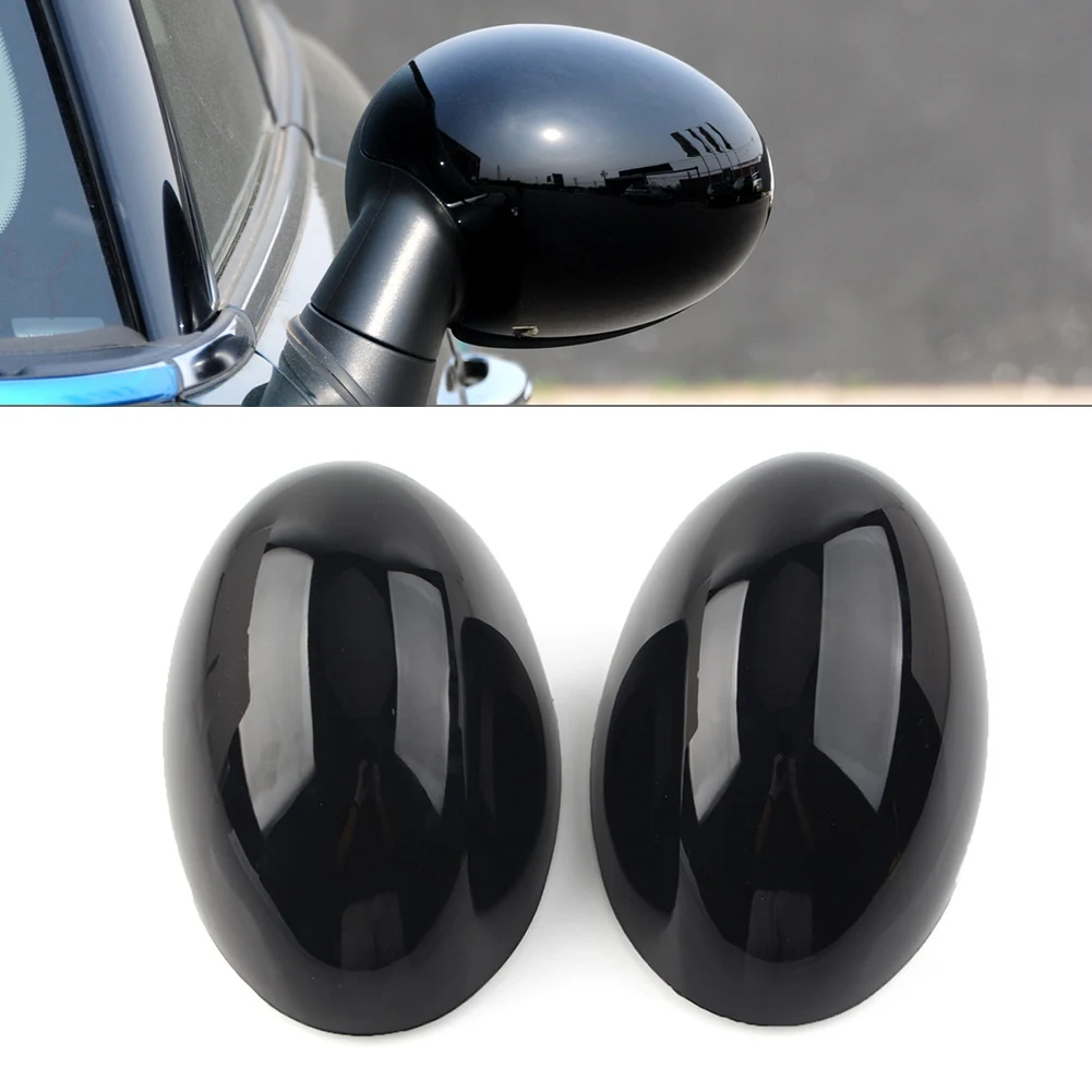 

2 шт., глянцевые черные автомобильные зеркала заднего вида для Mini R55 R56 R57 R58 R59 R60 R61