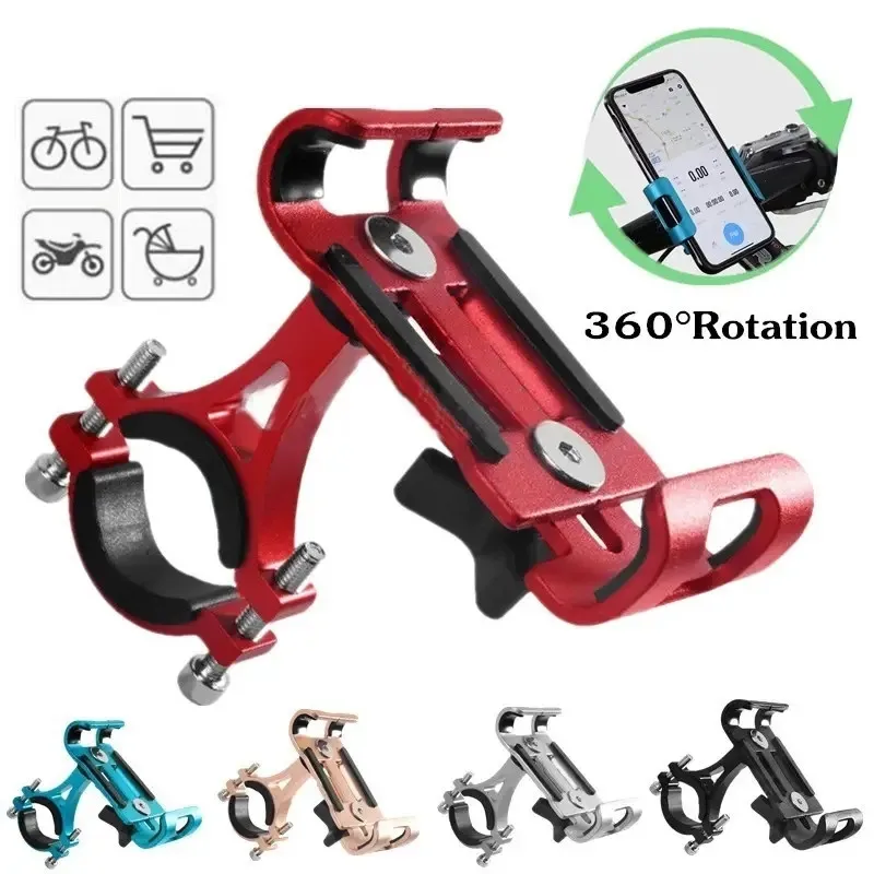 360° drehbarer Motorrad-Fahrrad-Telefonhalter aus Metall, Aluminiumlegierung, rutschfeste Halterung, unterstützt GPS-Clip, Fahrrad-Telefonständer für iPhone – Detail 1