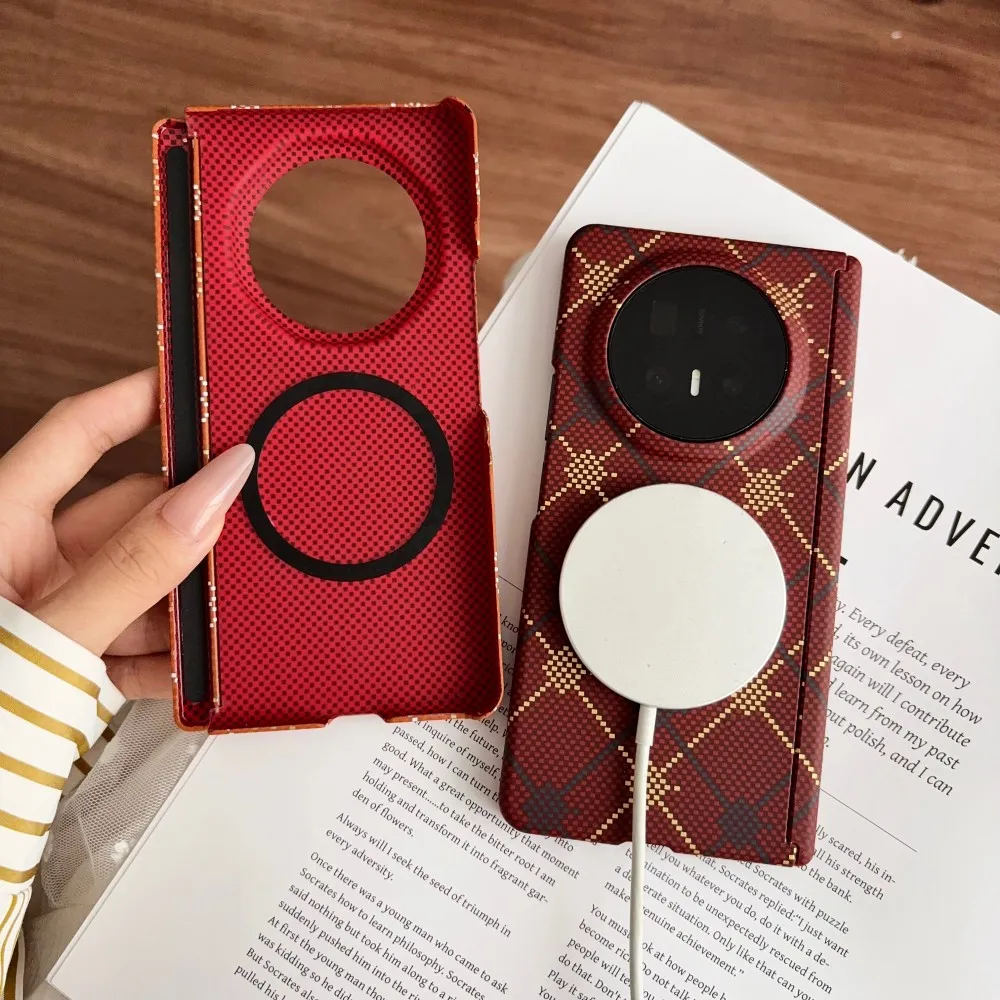 Carbon Fiber Luminous Magnetic Protective Back Cover