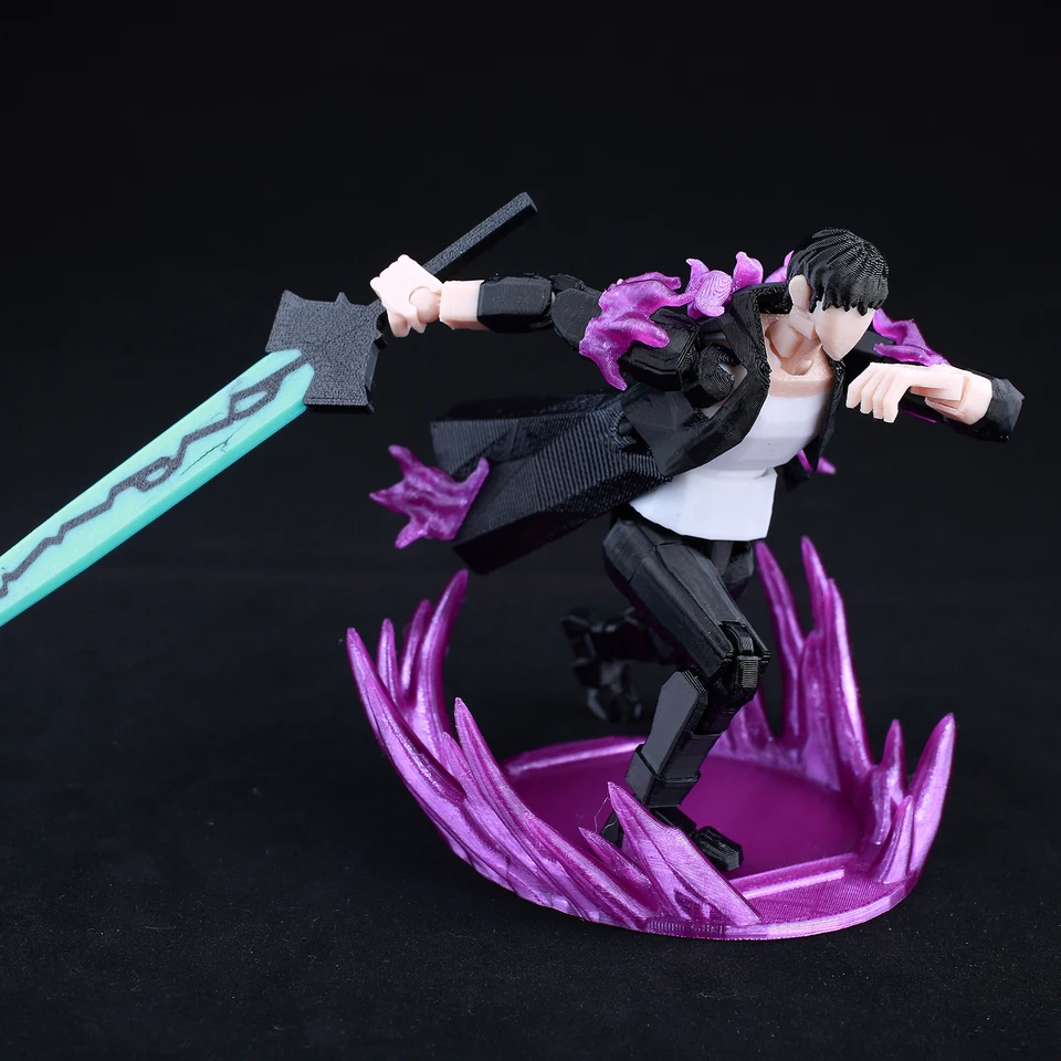 Figurine Sung Jin Woo (Solo Leveling) - Modèle Posture De Bataille, 13 Cm, PVC, Avec Base - Cadeau Fan D'anime