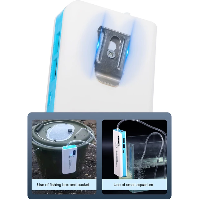 Pompa Ad Aria Ricaricabile Per Acquario - USB, Singolo/Doppio Tubo, Per Pesca E Emergenze - Foto 10