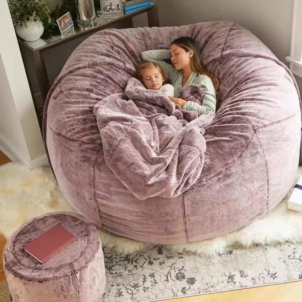 150cmx75cm Fashion Bean Bag Cover Breathable Lazy Sofa Cover Solid Color Giant Couch Been Bag Bedroom Sofa Slipcover Anti-dirty