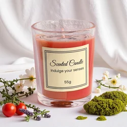 Luxurious Handmade Scented Candles Gift Set - Colored Soy Wax in Elegant Glass Holders (Mv - ROSE)