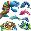 Colorful Slug lobsterToy Articulated Flexible 3D Slug Fidget Toy All Ages Relief Anti-Anxiety Sensory Toys for Children 1