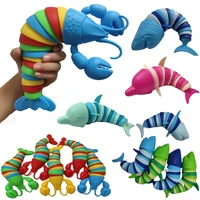 Colorful Slug lobsterToy Articulated Flexible 3D Slug Fidget Toy All Ages Relief Anti-Anxiety Sensory Toys for Children 1