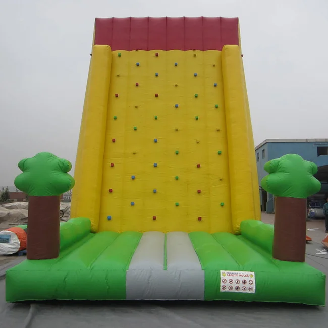 Factory commercial outdoor water games inflatable rock climbing wall slide