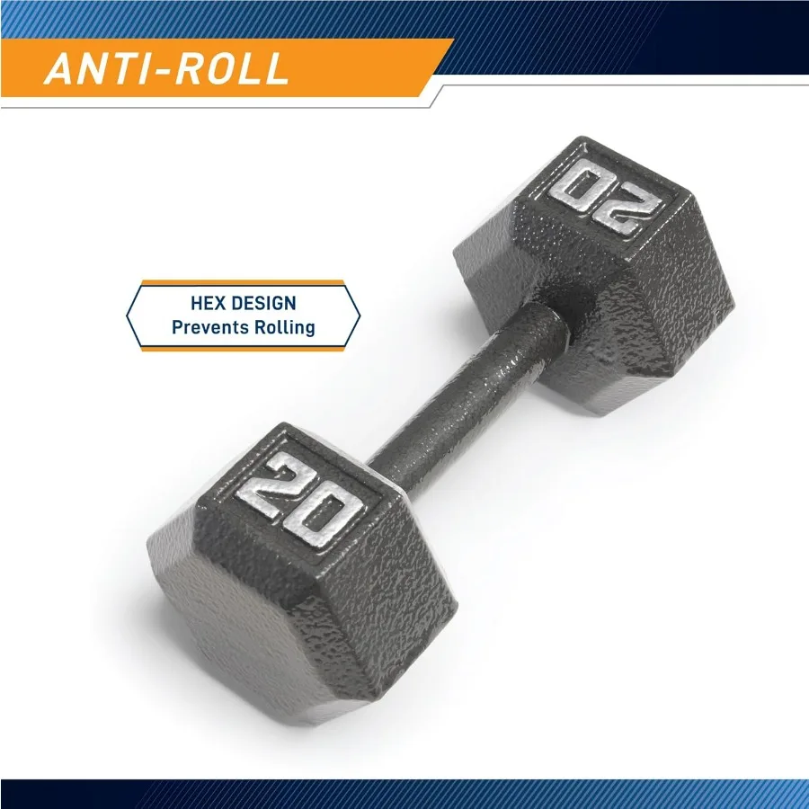 Cast Iron Hex Dumbbells Collection - 20lbs
