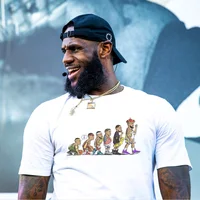 James Short Sleeve T-shirt Men's Summer Lakers James Cartoon Print Loose Cotton Basketball Sports Half Sleeve Trend 1