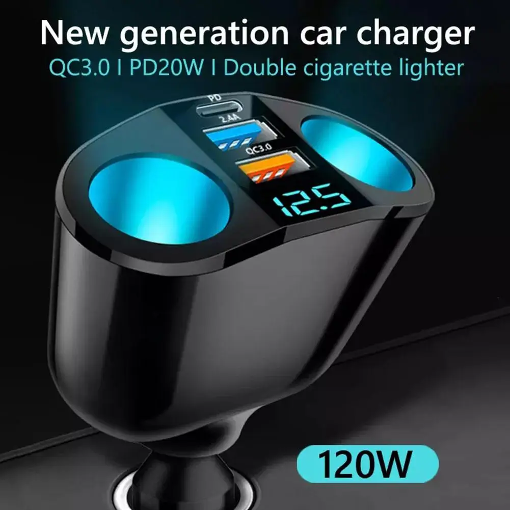 Caricabatterie per Auto QC3.0 12V/24V, Adattatore di Alimentazione USB Doppio, Presa Accendisigari, Caricatore Rapido per Telefono - Image 2