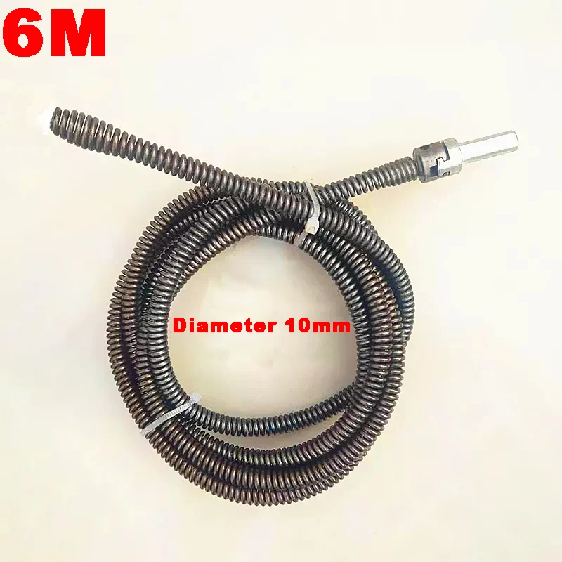1M/1.5M/2M/3M/5M/6M Length Household Drain Pipe Dredging Tools Extension Spring Set Sewer Dredger Cleaner Spring With Connector