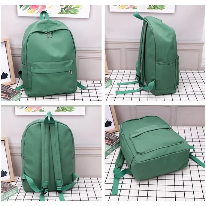 

Color Bag for Bookbag High Travel New Women Schoolbag Quality Teenage Solid Female Backpack Waterproof Nylon Backpacks Girls