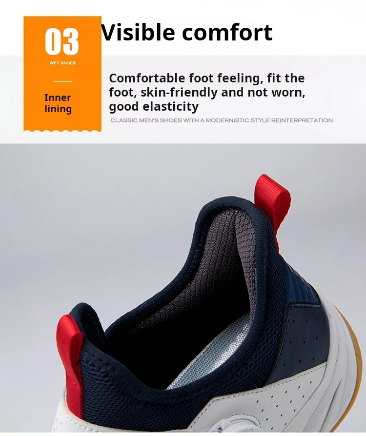 Description Picture 6 of itemNew Breathable Badminton Shoes Big Size 36-46 Anti Slip Volleyball Shoes Men Quality Tennis Sneakers Sports Male Tennis Footwear