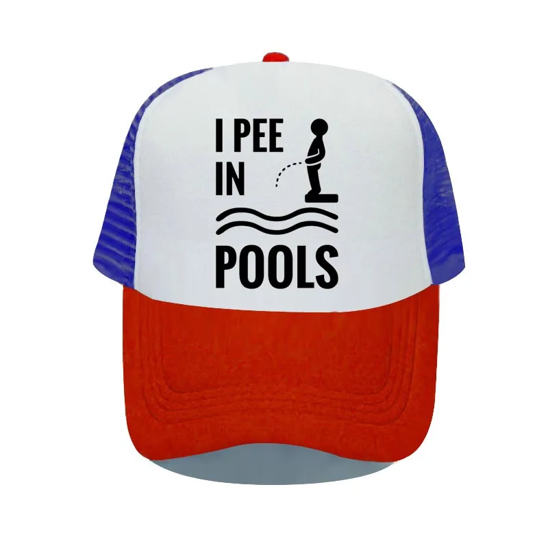 I PEE IN POOLS Funny Printing Baseball Caps Dare Gag Joke Gift for Men Women Vintage Retro Style Letters Trucker Caps Hats YP081 4