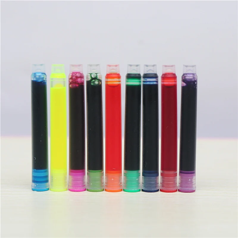 20개/몫 컬러 만년필 잉크 캡슐에 잉크를 채우세요. 내경 2.8mm 대부분의 펜에 적합합니다.
