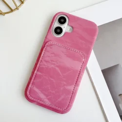 Matte Silk Texture Leather Wallet with Card Holder - Premium Protective Cover - iPhone 12 Pro (Rose Red)