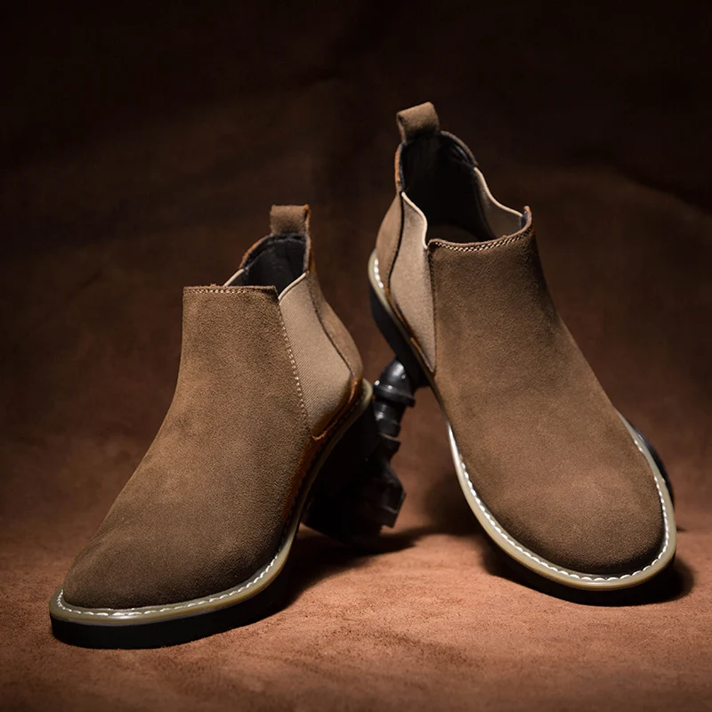 Luxury Brand Formal Shoes Fashion Suede Leather Chelsea Boots New Men Casual shoes Ankle Boots Dress Shoes Designer Men's