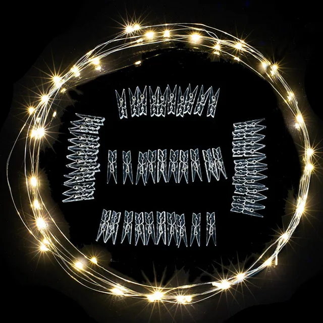 높은 밝기와 저전력 소비를 특징으로 하는 LED 사진 클립 스트링 라이트 벽 조명