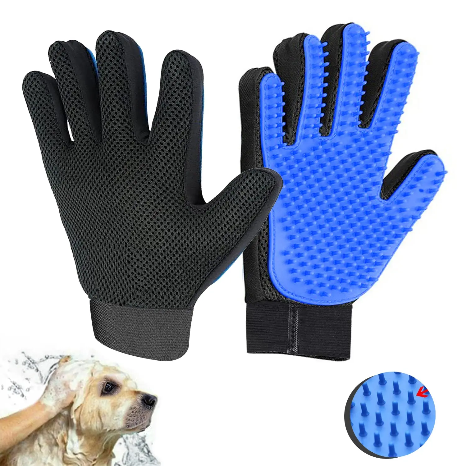 1PC Cat Hair Remove Gloves Rubber Pet Beauty Cleaning Grooming Effective Massage Dog Combs Floating Brush 6 Color._voghion.com