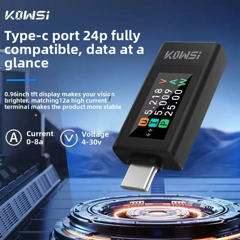 KWS-1902L 2301-3C 테스터 4-30V 0-8A 전류 전압 모니터 전원 차단 저장 기능이 있는 고속 충전 전압 전류계 전력계