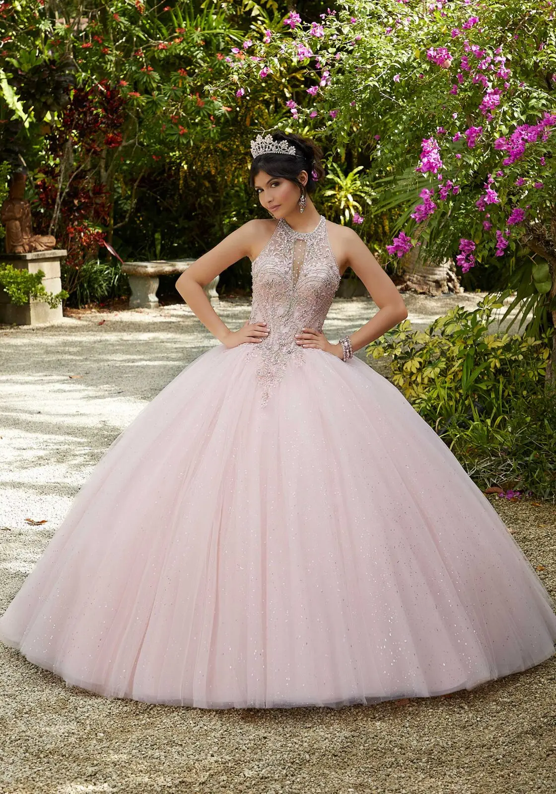 Light Pink Quinceanera Dresses 2022 Sweet 16 Ball Gown Halter Lace Beads  Sequins Backless Princess Party Vestidos De 15 Años - Quinceanera Dresses -  AliExpress