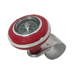 Enhanced Steering Wheel Spinner Knob with 360 - Degree Power Handle and Compass (Red)